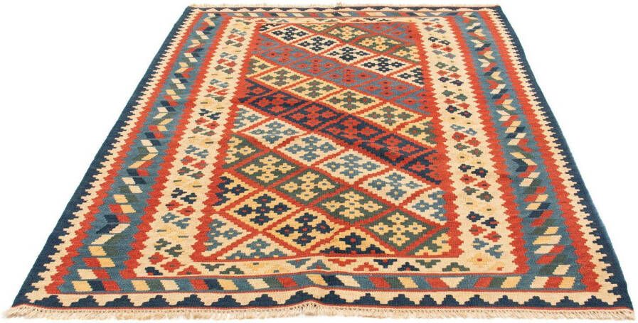 Morgenland Wollen kleed Kelim Fars medaillon 190 x 120 cm Omkeerbaar tapijt