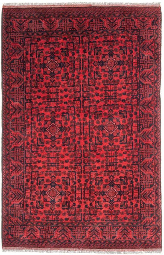 Morgenland Wollen kleed Khal Mohammadi geheel gedessineerd rosso 187 x 122 cm Handgeknoopt