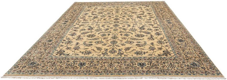 Morgenland Wollen kleed Nain 9la bloemmotief beige 348 x 251 cm Uniek exemplaar met certificaat