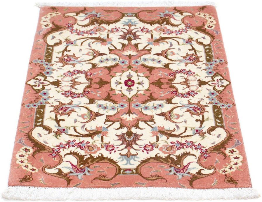 Morgenland Wollen kleed Täbriz 50 Raj bloemmotief beige 86 x 60 cm Handgeknoopt