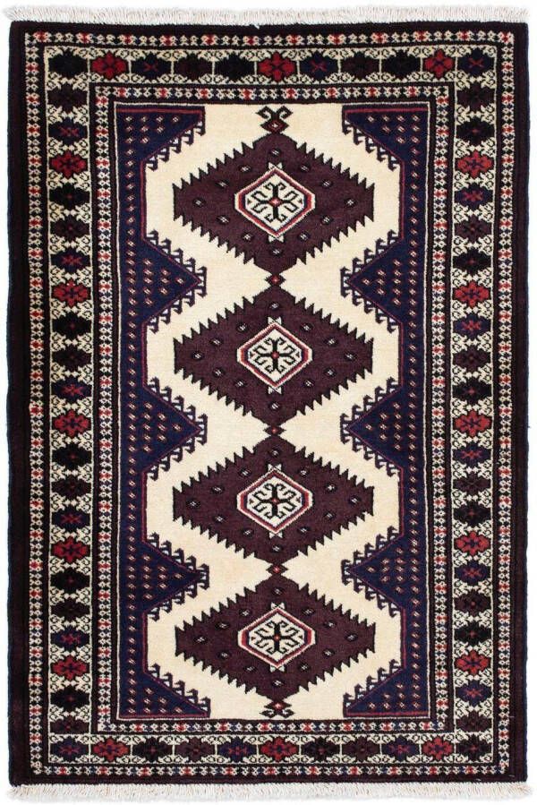 Morgenland Wollen kleed Turkaman medaillon 135 x 90 cm Uniek exemplaar met certificaat