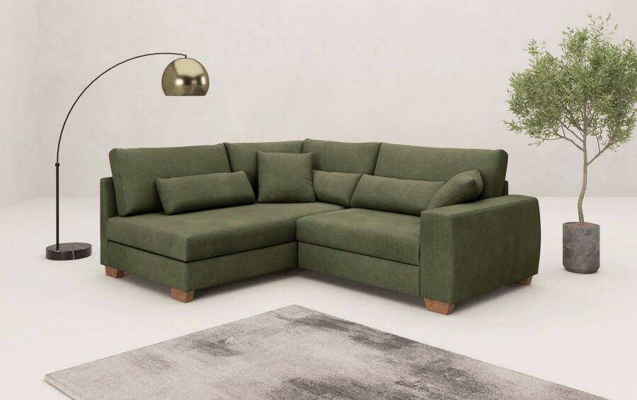 Mr. Couch Hoekbank Hilla L-vorm tot 140 kg belastbaar met pocketvering optioneel met slaapfunctie