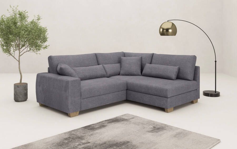 Mr. Couch Hoekbank Hilla L-vorm tot 140 kg belastbaar met pocketvering optioneel met slaapfunctie