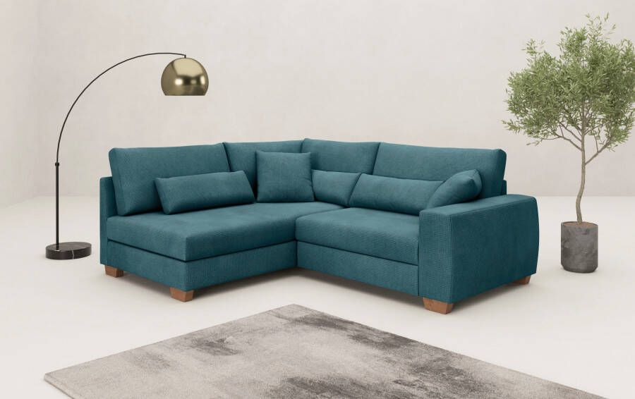 Mr. Couch Hoekbank Hilla L-vorm tot 140 kg belastbaar met pocketvering optioneel met slaapfunctie