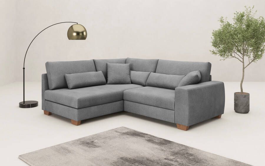 Mr. Couch Hoekbank Hilla L-vorm tot 140 kg belastbaar met pocketvering optioneel met slaapfunctie