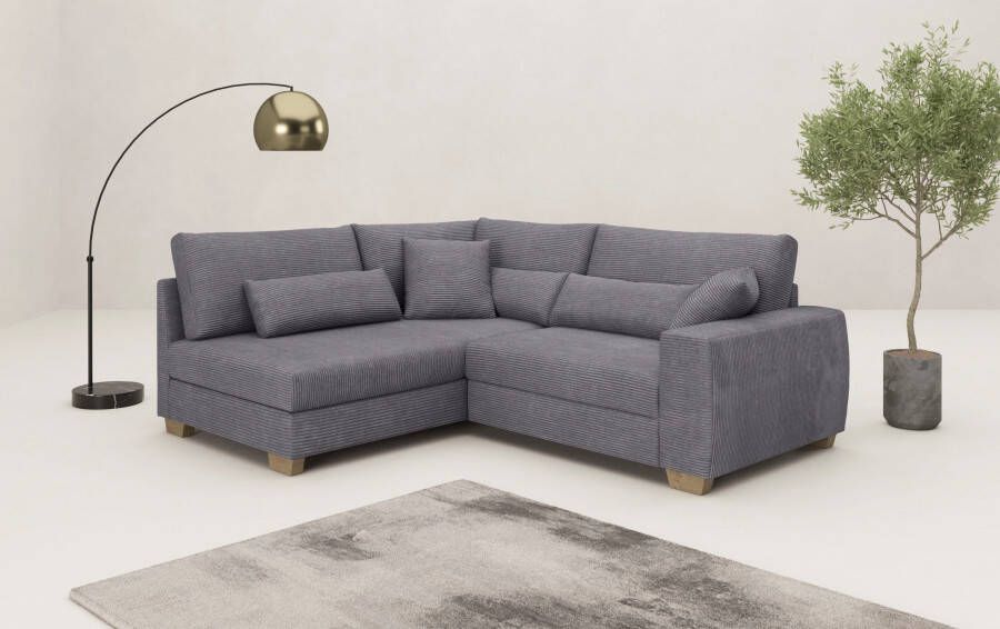 Mr. Couch Hoekbank Hilla L-vorm tot 140 kg belastbaar met pocketvering optioneel met slaapfunctie