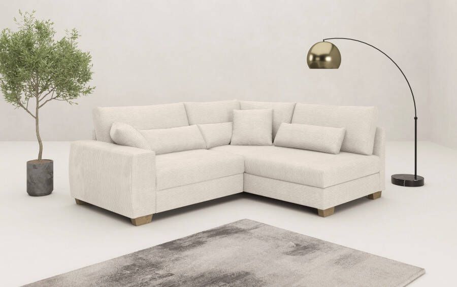 Mr. Couch Hoekbank Hilla L-vorm tot 140 kg belastbaar met pocketvering optioneel met slaapfunctie