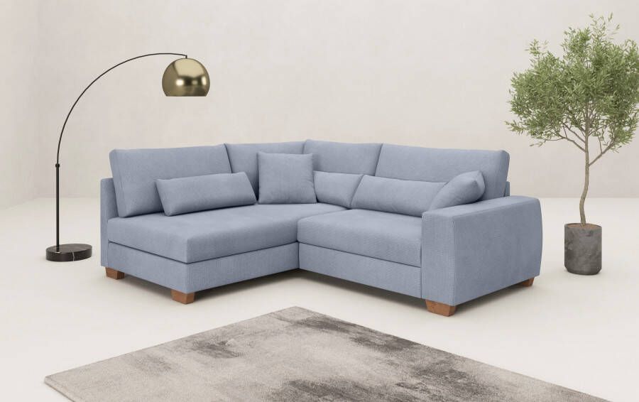 Mr. Couch Hoekbank Hilla L-vorm tot 140 kg belastbaar met pocketvering optioneel met slaapfunctie