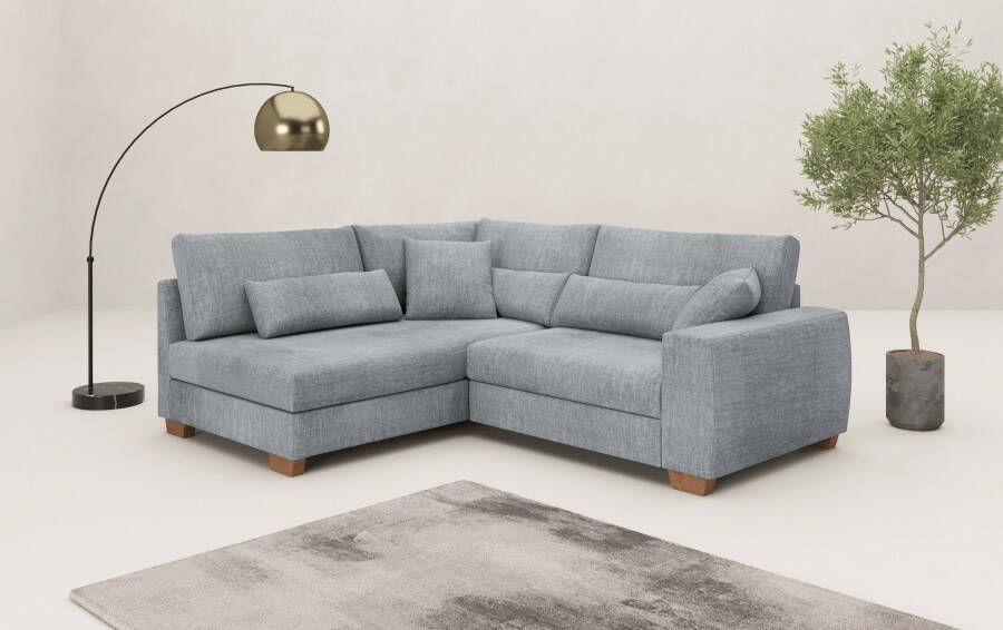 Mr. Couch Hoekbank Hilla L-vorm tot 140 kg belastbaar met pocketvering optioneel met slaapfunctie