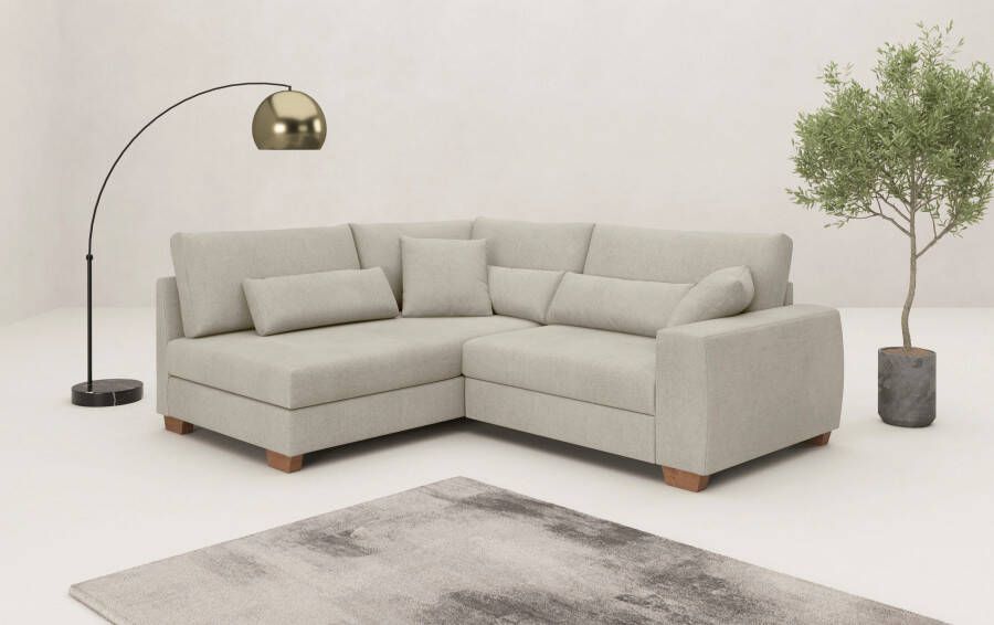 Mr. Couch Hoekbank Hilla L-vorm tot 140 kg belastbaar met pocketvering optioneel met slaapfunctie