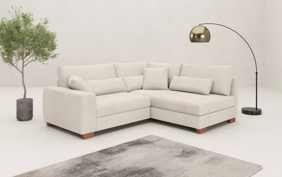 Mr. Couch Hoekbank Hilla L-vorm tot 140 kg belastbaar met pocketvering optioneel met slaapfunctie