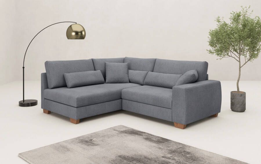 Mr. Couch Hoekbank Hilla L-vorm tot 140 kg belastbaar met pocketvering optioneel met slaapfunctie