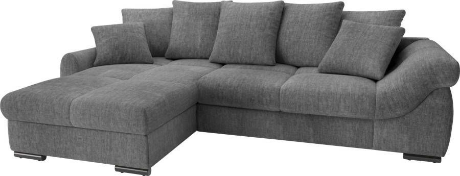 Mr. Couch Hoekbank Livorno DuraFlex incl. hoogslaper beduitbreiding xl bedbox wit gecoat