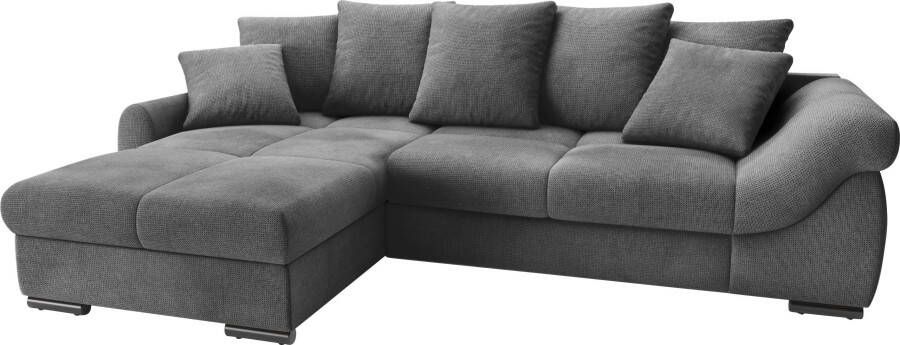 Mr. Couch Hoekbank Livorno DuraFlex incl. hoogslaper beduitbreiding xl bedbox wit gecoat