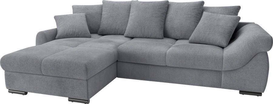 Mr. Couch Hoekbank Livorno DuraFlex incl. hoogslaper beduitbreiding xl bedbox wit gecoat