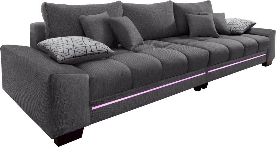 Mr. Couch Megabank NIKITA naar keuze met koudschuim (140 kg belasting zitting) met rgb-verlichting