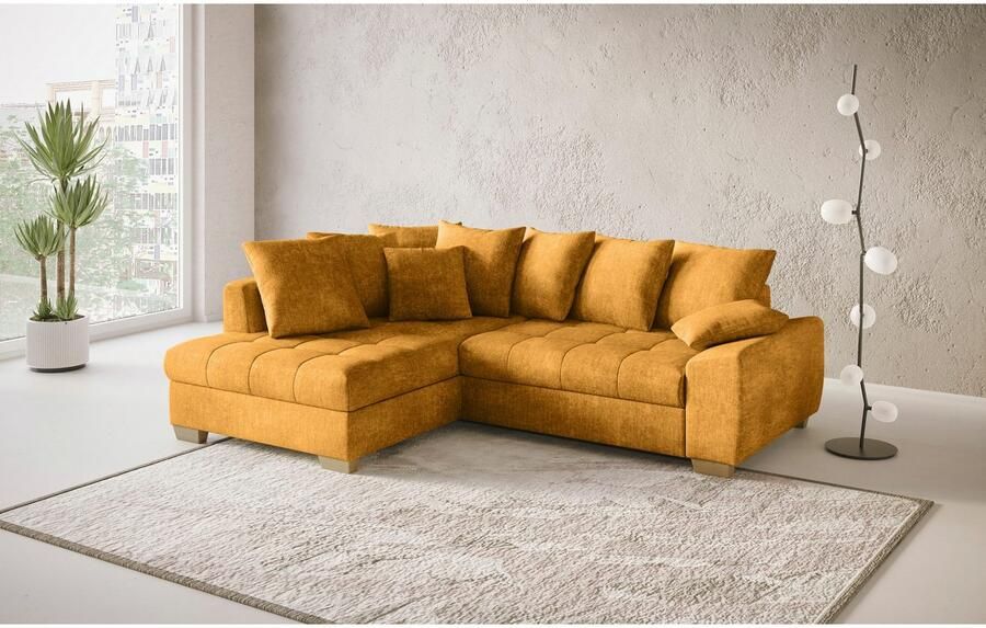 Mr. Couch Hoekbank Nikita II L-vorm Keuze met bedfunctie bedlade & RGB-LED-verlichting