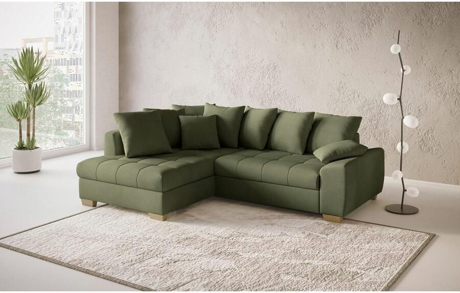 Mr. Couch Hoekbank Nikita II L-vorm Keuze met bedfunctie bedlade & RGB-LED-verlichting