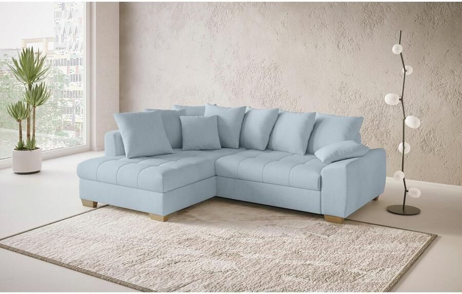 Mr. Couch Hoekbank Nikita II L-vorm Keuze met bedfunctie bedlade & RGB-LED-verlichting