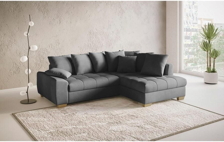 Mr. Couch Hoekbank Nikita II L-vorm Keuze met bedfunctie bedlade & RGB-LED-verlichting