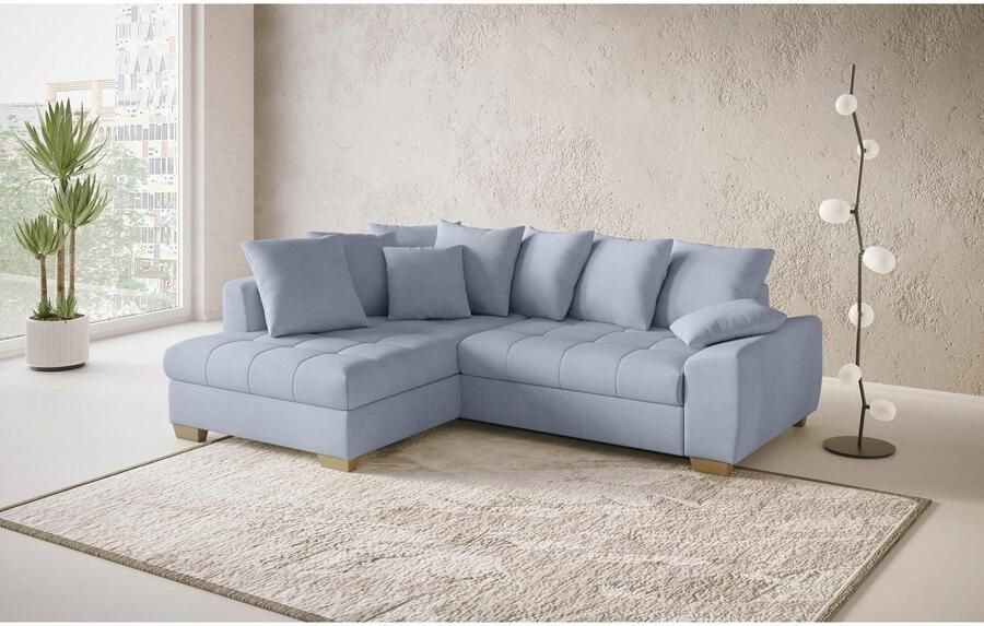 Mr. Couch Hoekbank Nikita II L-vorm Keuze met bedfunctie bedlade & RGB-LED-verlichting