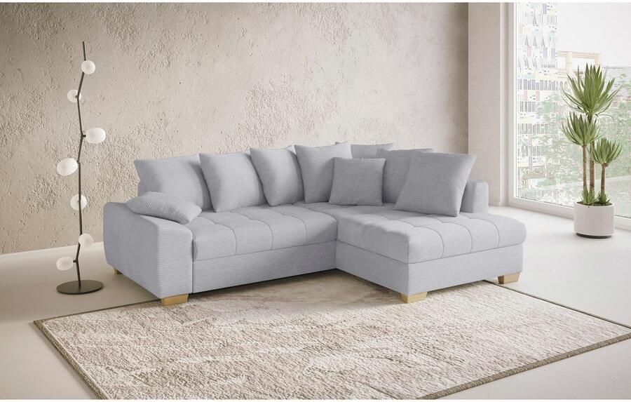 Mr. Couch Hoekbank Nikita II L-vorm Keuze met bedfunctie bedlade & RGB-LED-verlichting