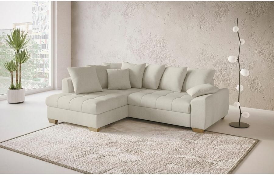 Mr. Couch Hoekbank Nikita II L-vorm Keuze met bedfunctie bedlade & RGB-LED-verlichting