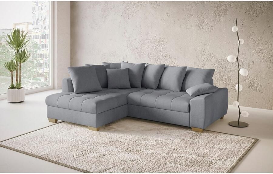 Mr. Couch Hoekbank Nikita II L-vorm Keuze met bedfunctie bedlade & RGB-LED-verlichting