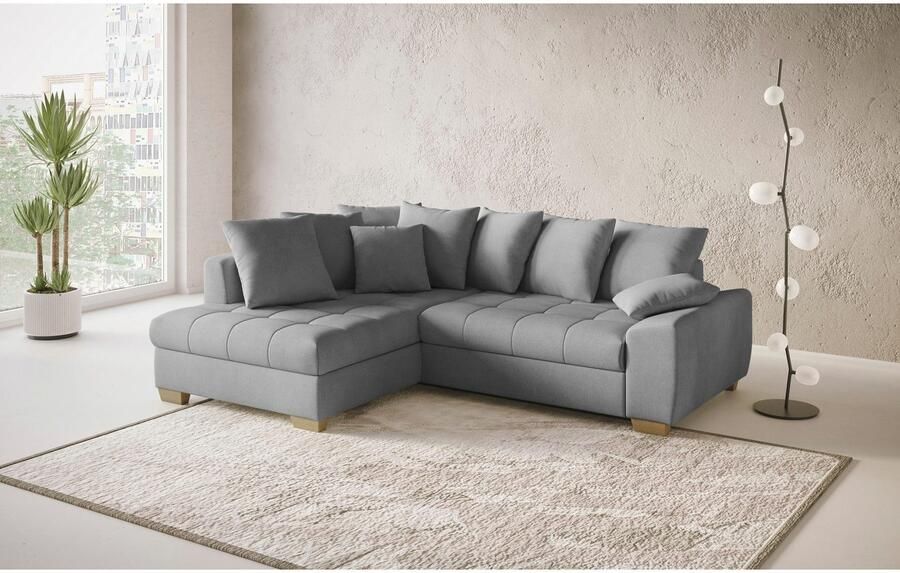 Mr. Couch Hoekbank Nikita II L-vorm Keuze met bedfunctie bedlade & RGB-LED-verlichting