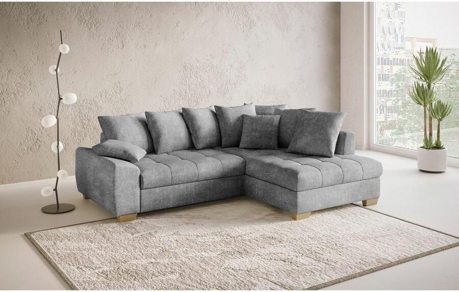 Mr. Couch Hoekbank Nikita II L-vorm tot 140kg per zitplaats belastbaar met koudschuim bekleding optioneel met bed en bedlade
