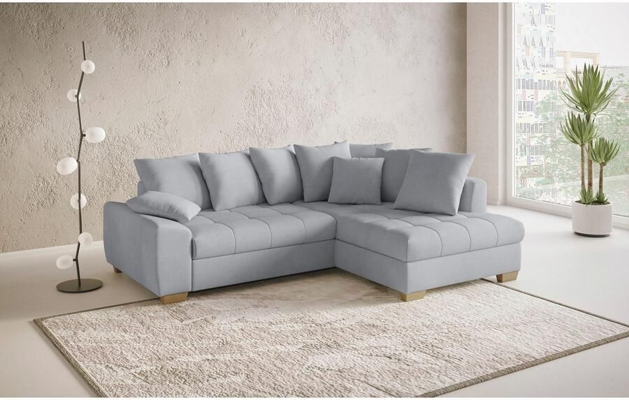 Mr. Couch Hoekbank Nikita II L-vorm tot 140kg per zitplaats belastbaar met koudschuim bekleding optioneel met bed en bedlade
