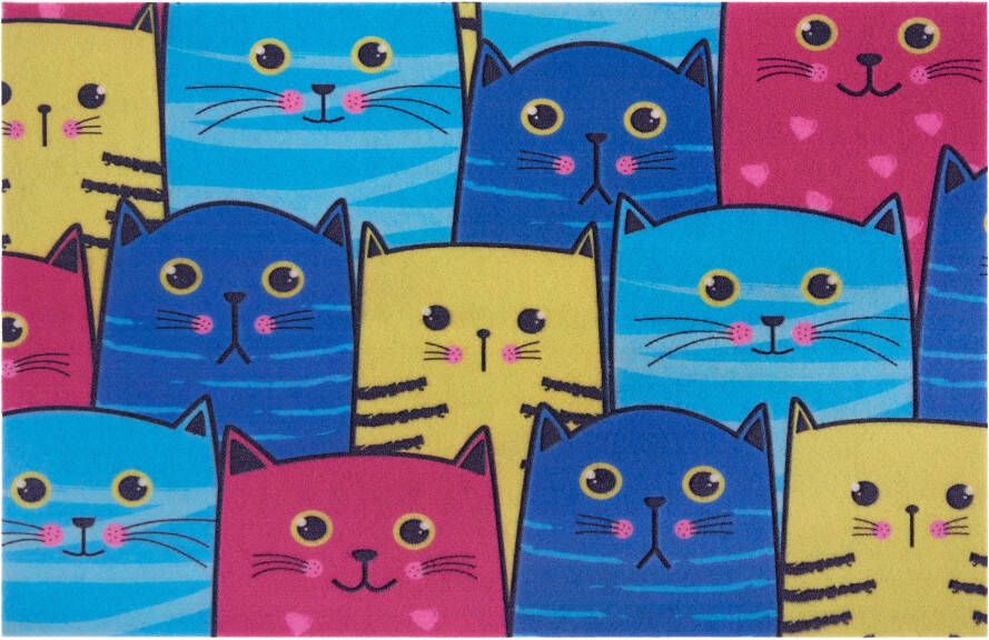 My home Mat Katten Diermotief robuust gemakkelijk in onderhoud antislip in vrolijke kleuren