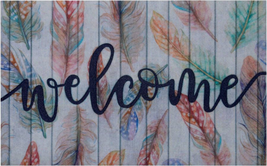 Tapeso Deurmat welcome meerkleurig 45x70 cm