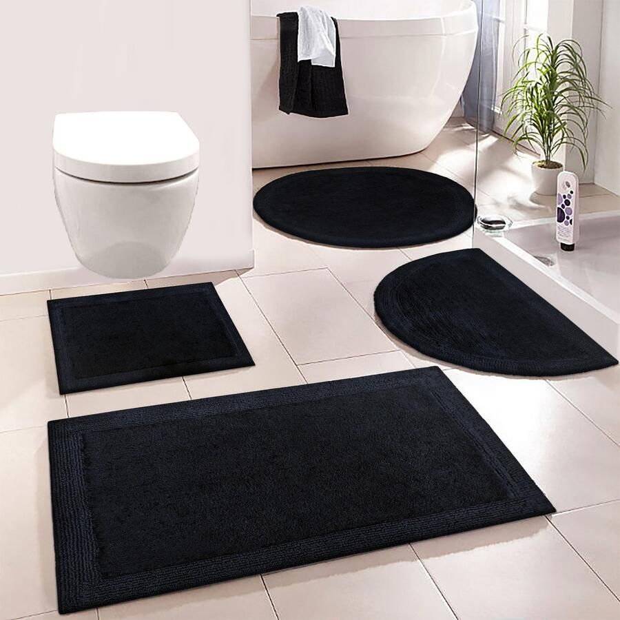 My home Badmat Kapra badmat badkamer tapijt met rand badmat katoen