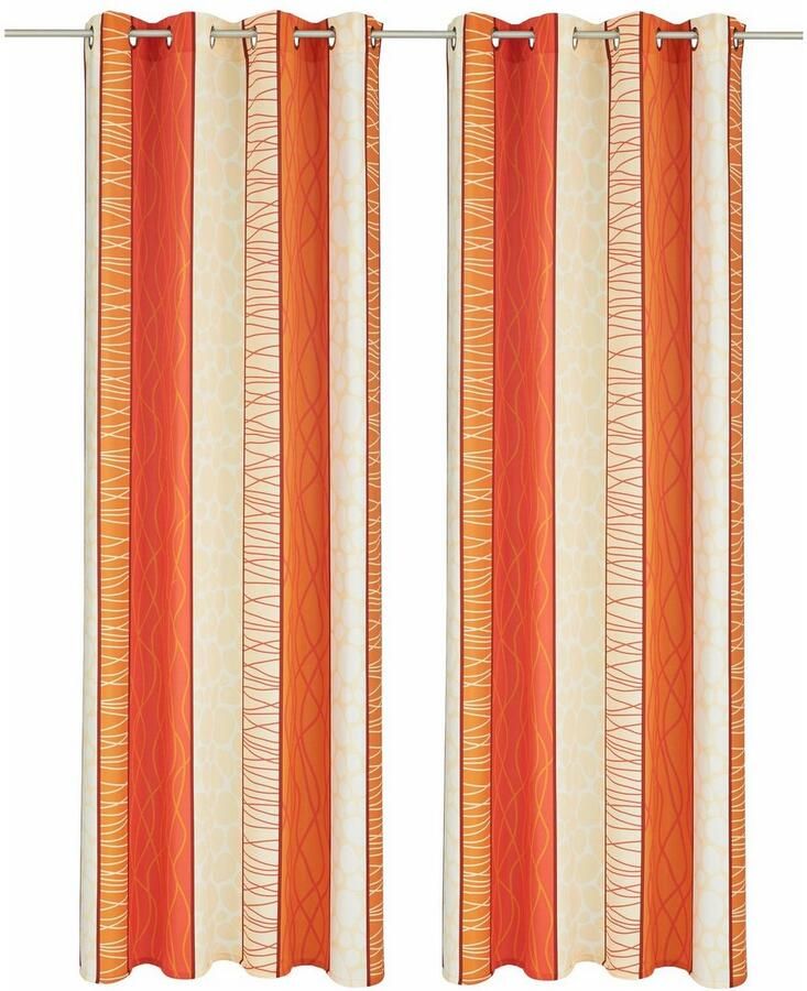 My home Gordijn Gosen Gordijn set van 2 kant-en-klaargordijn verticale strepen (2 stuks)