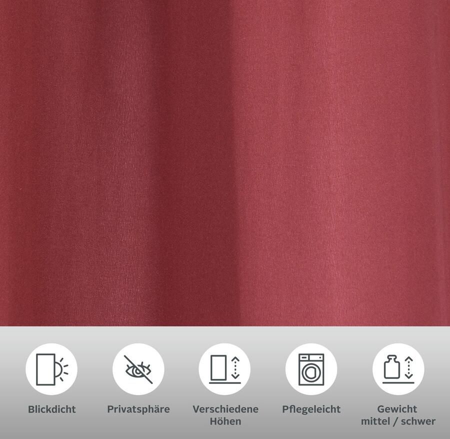 My home Gordijn Parry set van 2 ondoorzichtig monochroom basic (2 stuks)