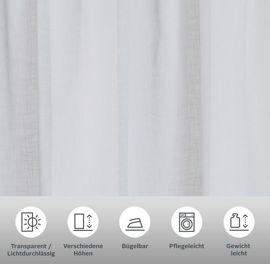 My home Gordijn Regina Gordijn kant-en-klaargordijn set van 2 transparant modern (2 stuks)