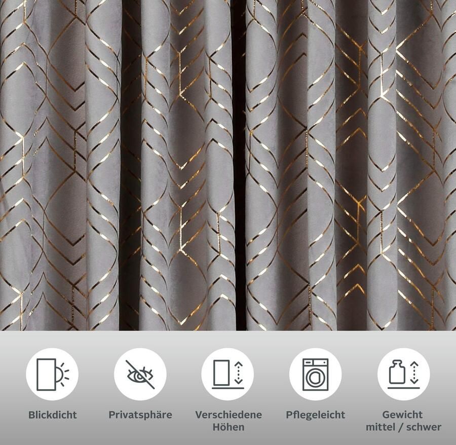 My home Gordijn Velvet Foil (2 stuks)