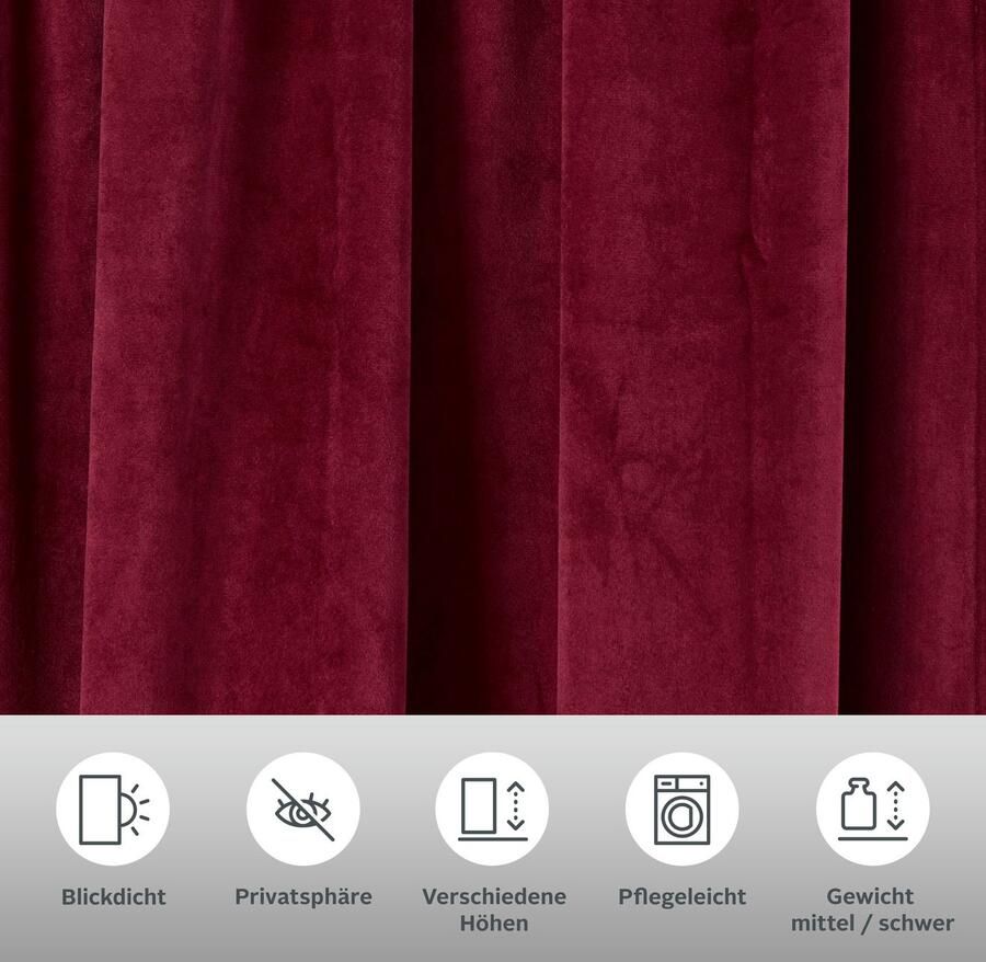 My home Gordijn Velvet uni (2 stuks)