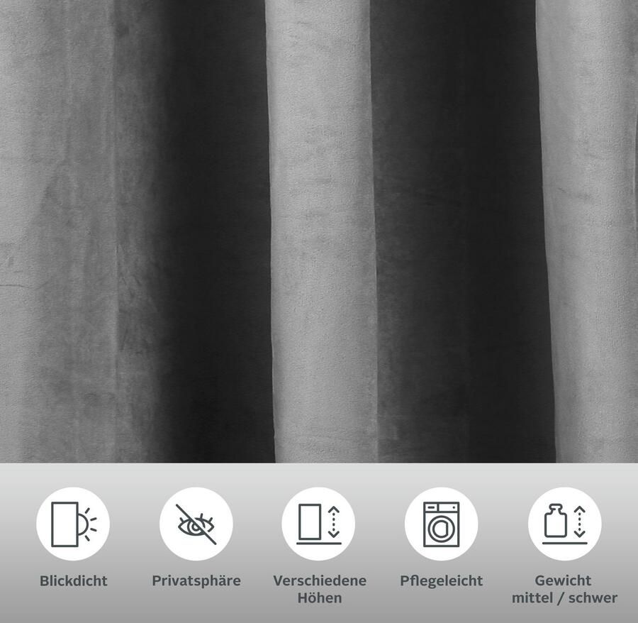 My home Gordijn Velvet uni (2 stuks)