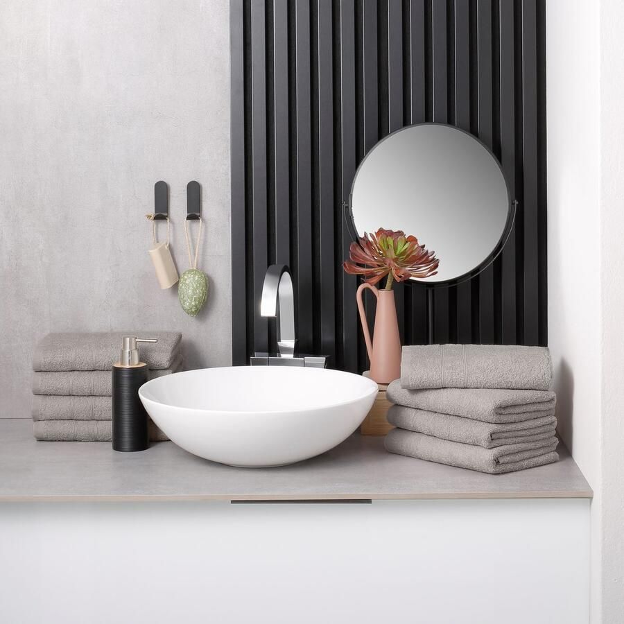 My home Handdoekenset Inga 8-delig handdoekset 50x100cm Handdoeken met fijne bies 100% katoen effen zacht (set 8 stuks)