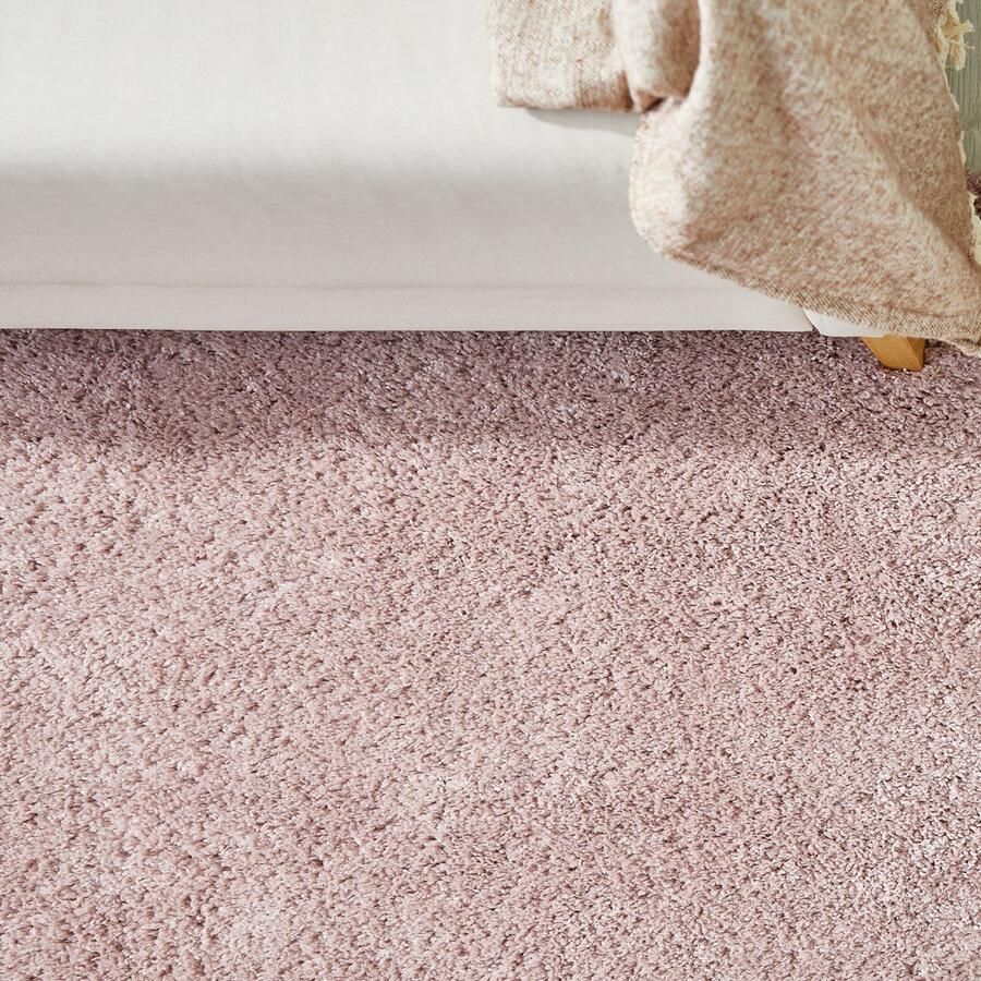 My home Hoogpolig vloerkleed CANBERRA Uni kleuren zacht & knuffelig woonkamer slaapkamer