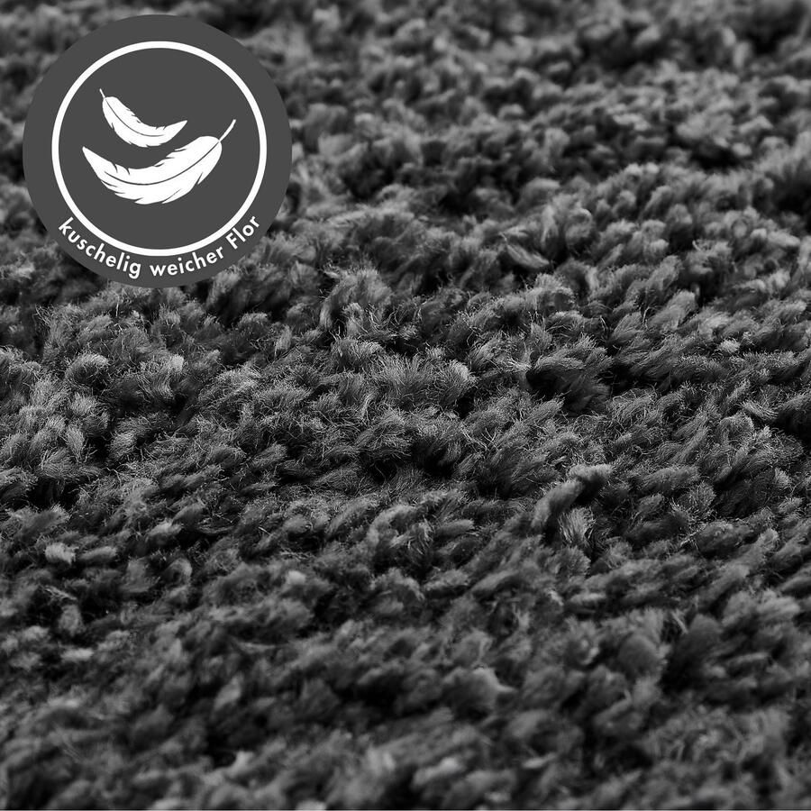 My home Hoogpolig vloerkleed CANBERRA Uni kleuren zacht & knuffelig woonkamer slaapkamer