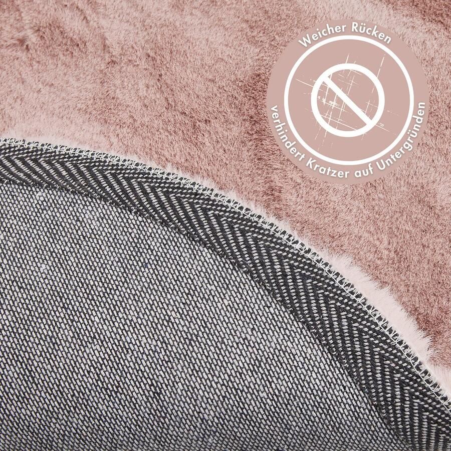 My home Hoogpolig vloerkleed Lugano Kunstbont effen kleuren zeer zacht en knuffelig