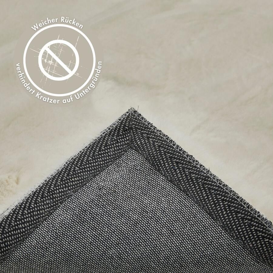 My home Hoogpolig vloerkleed Lugano Kunstbont effen kleuren zeer zacht en knuffelig