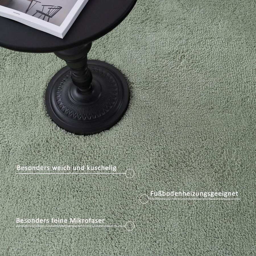 My home Hoogpolig vloerkleed Microvezeltapijt Magong bijzonder zacht zeer fijne pool uni woonkamer slaapkamer kinderkamer ook rond en als loper