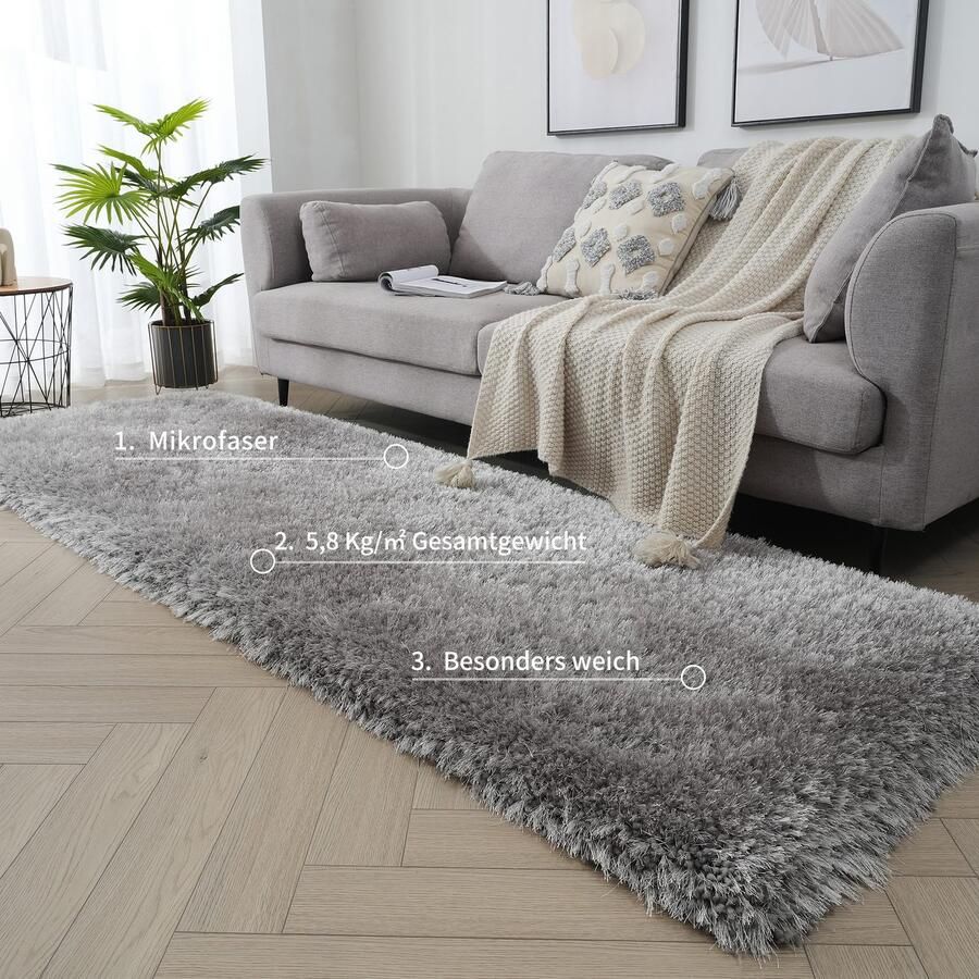 My home Hoogpolige loper Micro exclusieve tapijt zeer hoge pool zacht door microvezel