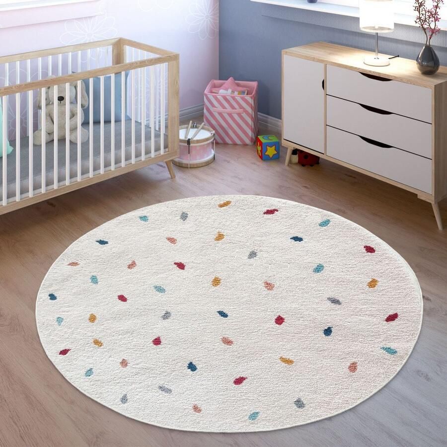 My home Kindervloerkleed Odan hoogpolig tapijt gekleurde stippen tapijten zacht woonkamer kinderkamer
