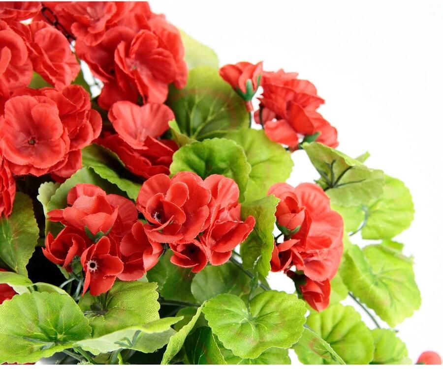 My home Kunstbloem Geranium In pot met plantenhanger kunstgeraniums (1 stuk)