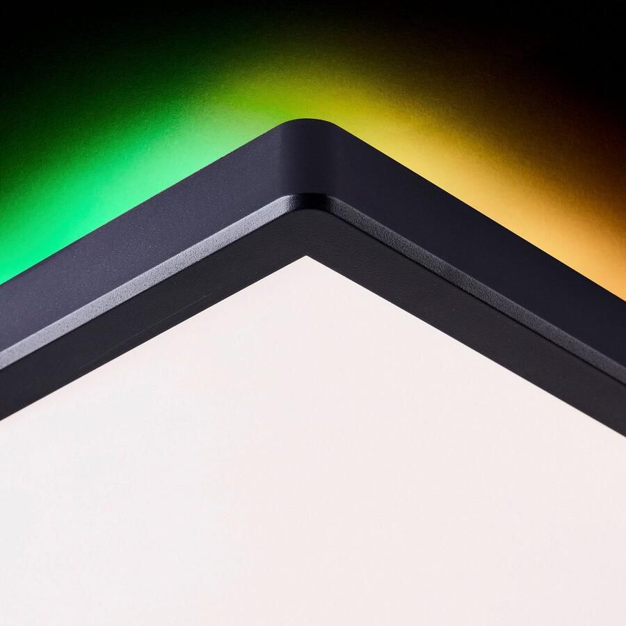 My home Led-plafondlamp Elliot 42 x 42 cm 2500 lumen 3000-6500 kelvin wit zwart (1 stuk)